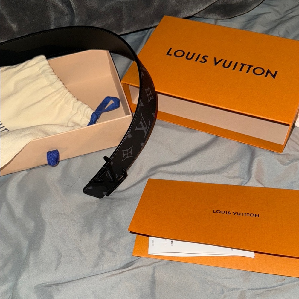 Louis Vuitton Black Monogram Leather Belt - Picture 5 of 5